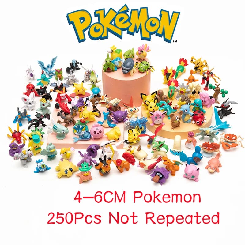 Pokemon Anime Figures Large Size Random 10/20/30/40/50PCS Action Model Cute Toy Genuine Pikachu 4-6CM Children Birthday Gifts