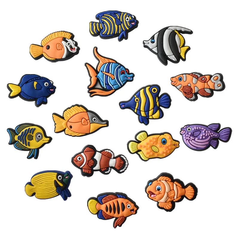 Hot Sale 1Pcs PVC Marine Organism Shoe Charms Pin for Crocs Accessories Shoe Decoration Kids Adult Christmas Party Gifts