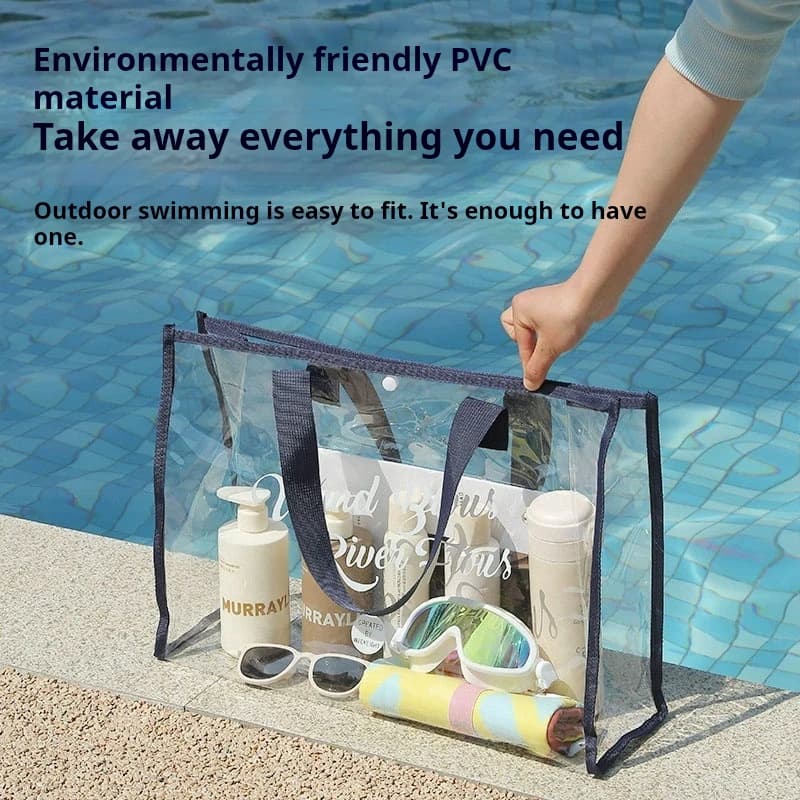 Portable Waterproof Clear Cosmetic Bag Travel Toiletry Organizer Case Beach Makeup Pouch Large Capacity Shower Bag for Outdoor