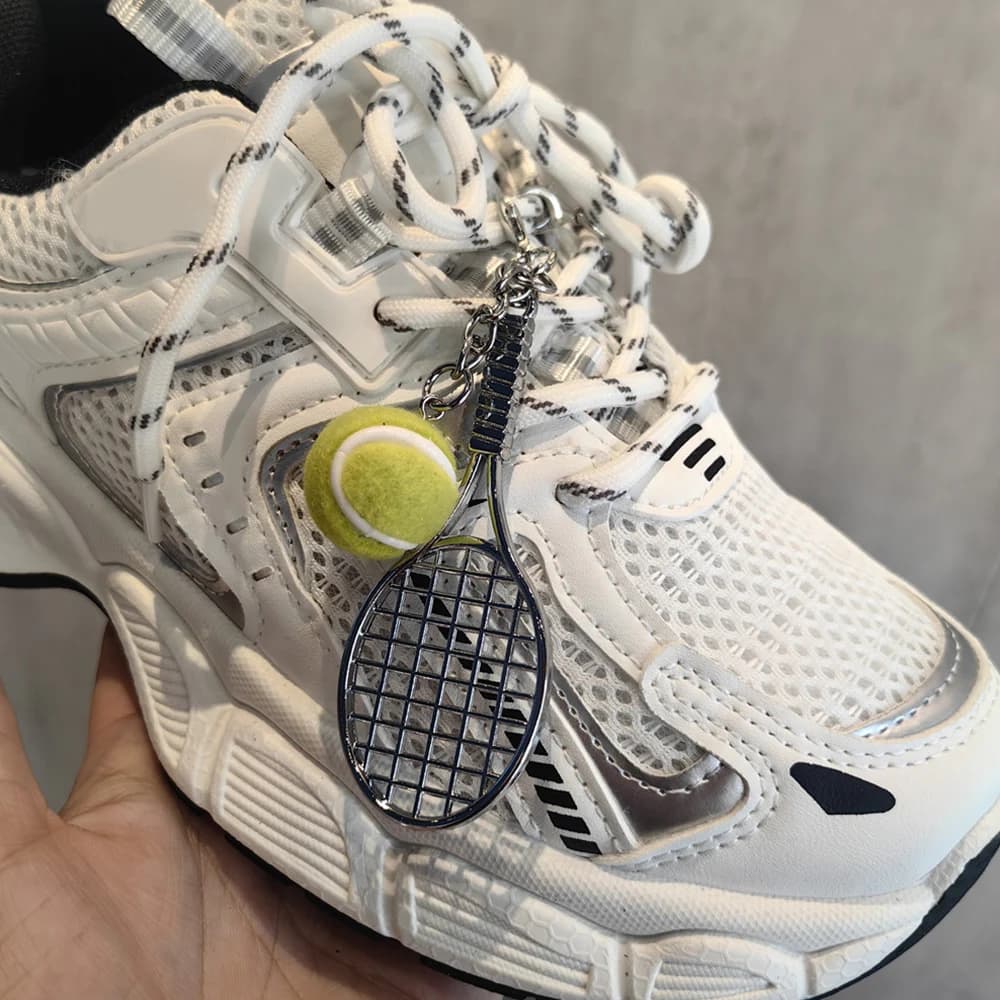 Handmade Tennis Baseball Shoe Decoration Pendants Badminton Pendants Sneaker Shoe Accessories Retro Sport Style Shoelace Clip
