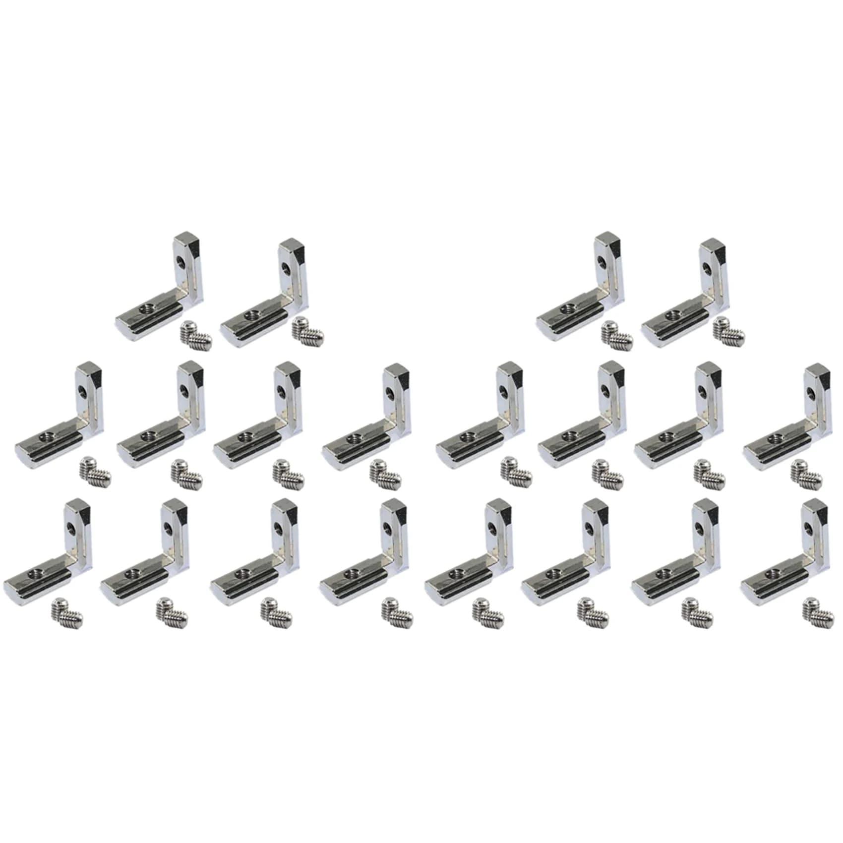 40Pcs T Slot L-Shape Interior Inside Corner Connector Joint Bracket for Aluminum Extrusion Profile 2020 Series Slot 6mm