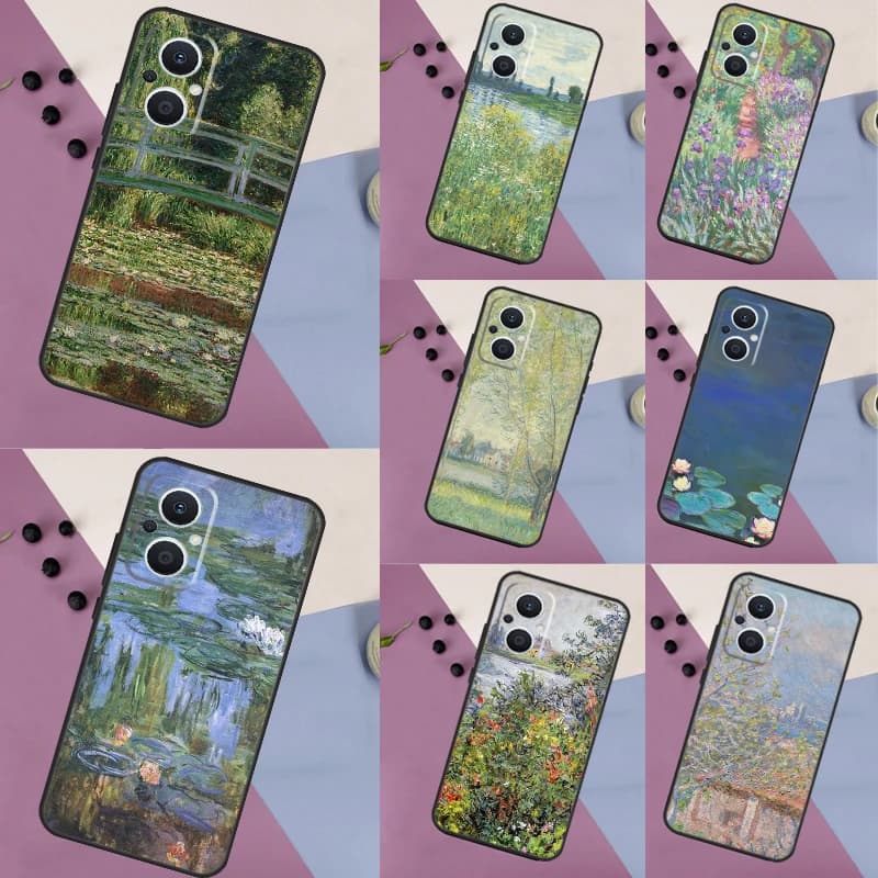 Claude Monet Cover For OPPO Reno 8 Lite 4 5 6 7 10 Pro 8T 2Z 5Z 4Z OPPO Find X6 Pro X5 X2 X3 Lite Case