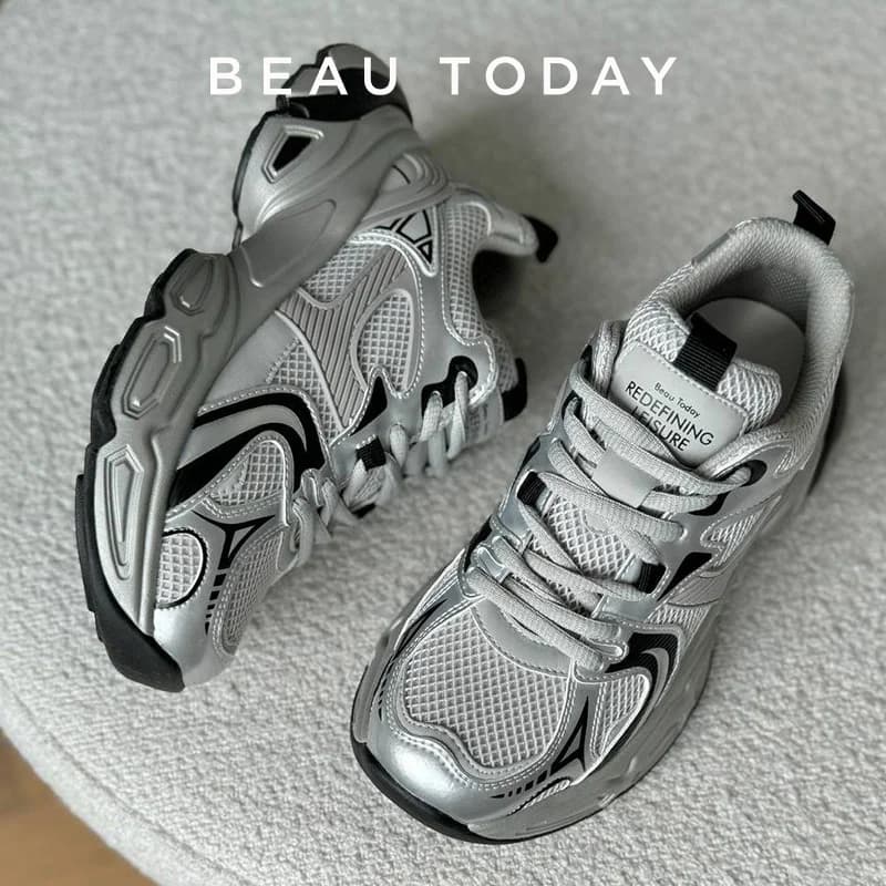 BEAUTODAY Sneakers Women Mesh Solid Color Patchwork Thick Sole Lace-up 2024 Spring Female Leisure Shoes Handmade 29465