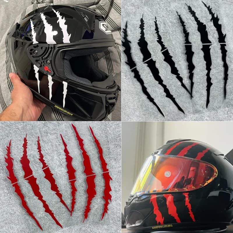 2PCS Motorcycle Monster Claw Scratch Stickers DIY Motocross Helmet Body Vinyl Decals for BMW KTM Kawasaki YAMAHA SUZUKI HONDA