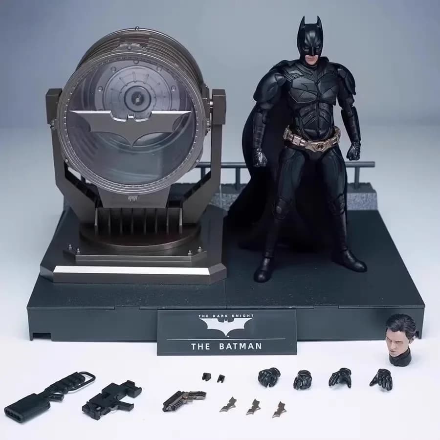 Genuine Batman Dark Knight Figure Standard Edition Deluxe Edition With Searchlight 1/12 Assembling Model Collect Christmas Gifts