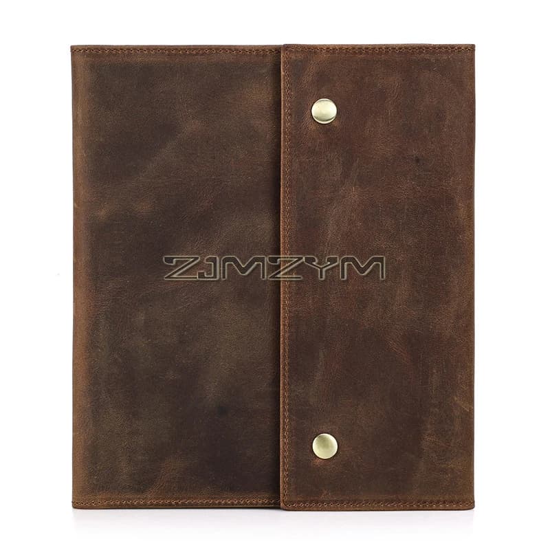 Leather Notebook Cover for 7.9/8.3" Pad mini, A5 Notebook, Handmade Journal Cover Leather Cover with Pen Holder, Closure
