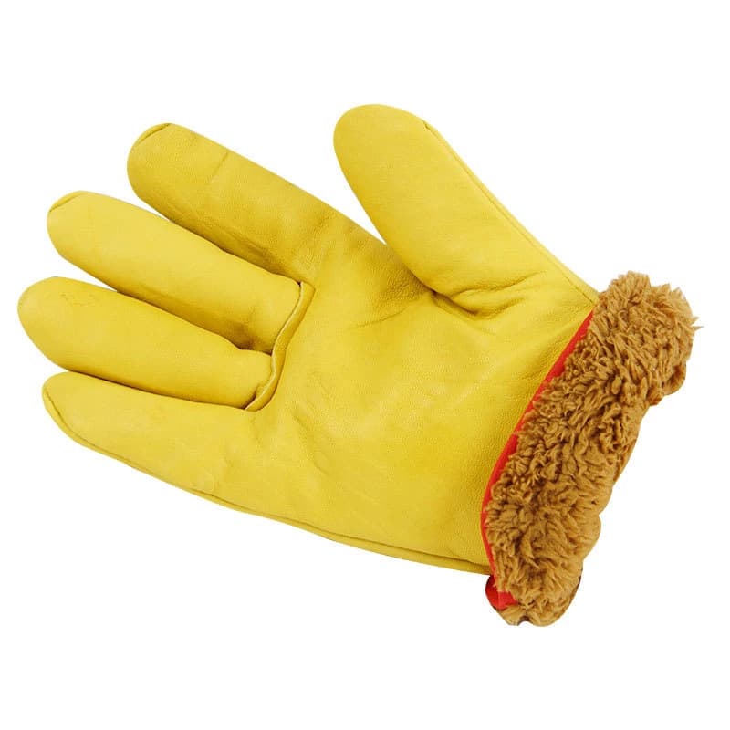 Winter Work Gloves Leather Thermal Motorcycle Glove Cold Weather Cotton Lining freezer Working Glove One Size Fits All