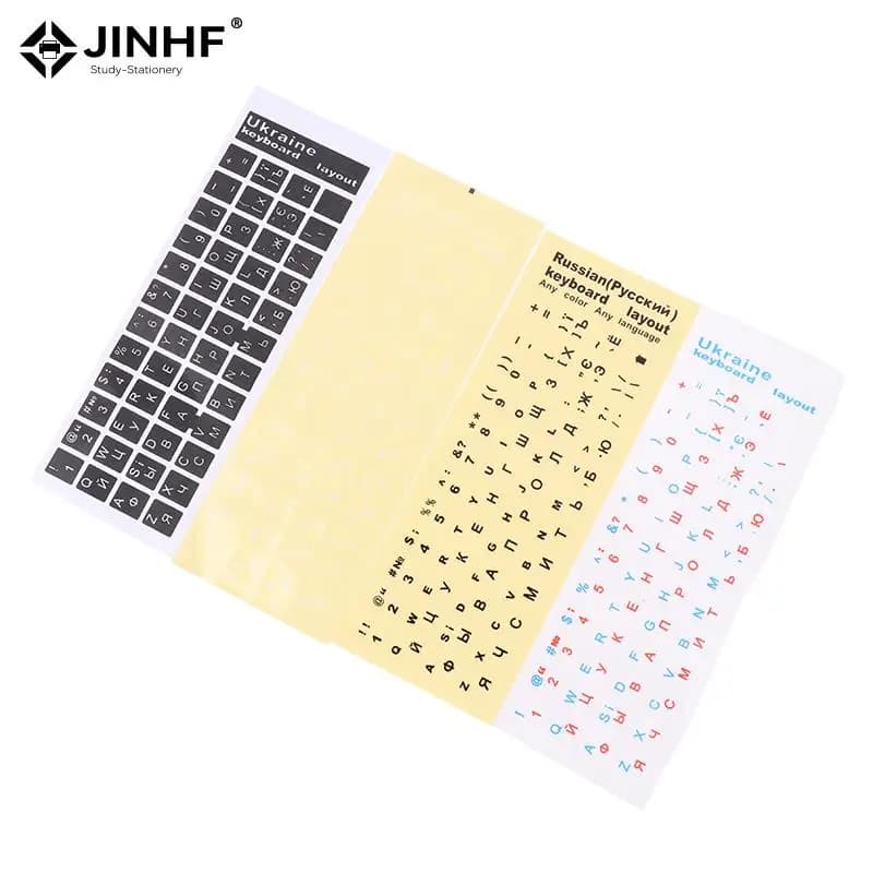 Ukraine Language Ukrainian Keyboard Sticker Black/Clear Background White/ Blue Red Letters for Universal PC Laptop Accessories