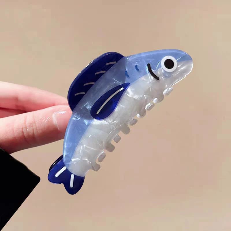1/2pcs New creative ocean sardine clip hair clip cute texture shark clip ponytail clip hair ornaments female