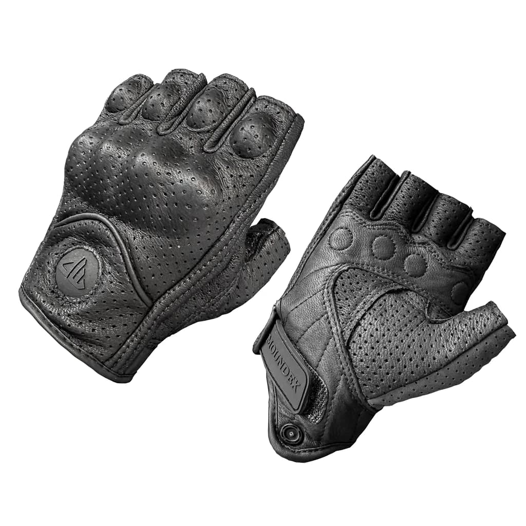 Leather Motorcycle Gloves Breathable Motocross Riding Gloves Moto Summer Racing All Season Guantes Red Half Finger Luva Motor