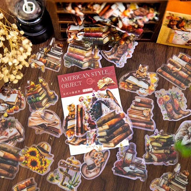 40 Pcs/pack Vintage Coffee Theme Scrapbooking Stickers Retro Coffee Waterproof Sticker For Phone Case Scrapbook Diary Decoration