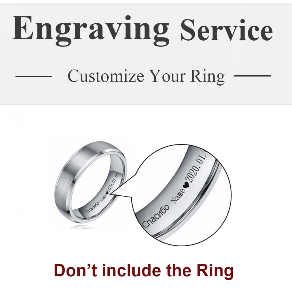 Engraving fee For Date/ Name/ Pattern / Logo Design Laser Lettering ,Don't include the ring