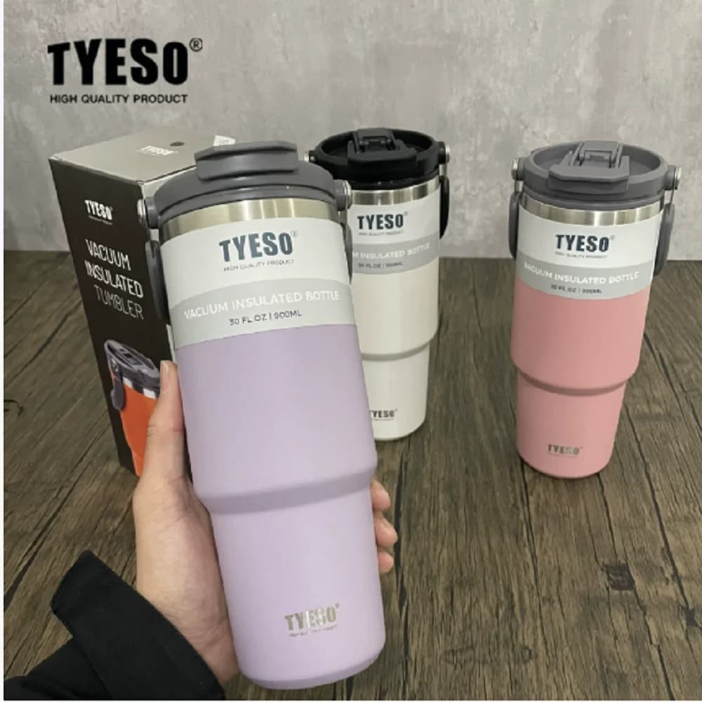 Taishuo Ice King Cup Handheld Double Drink Large Capacity 304 Stainless Steel Insulated Cup with Straw Car Cooling Cup