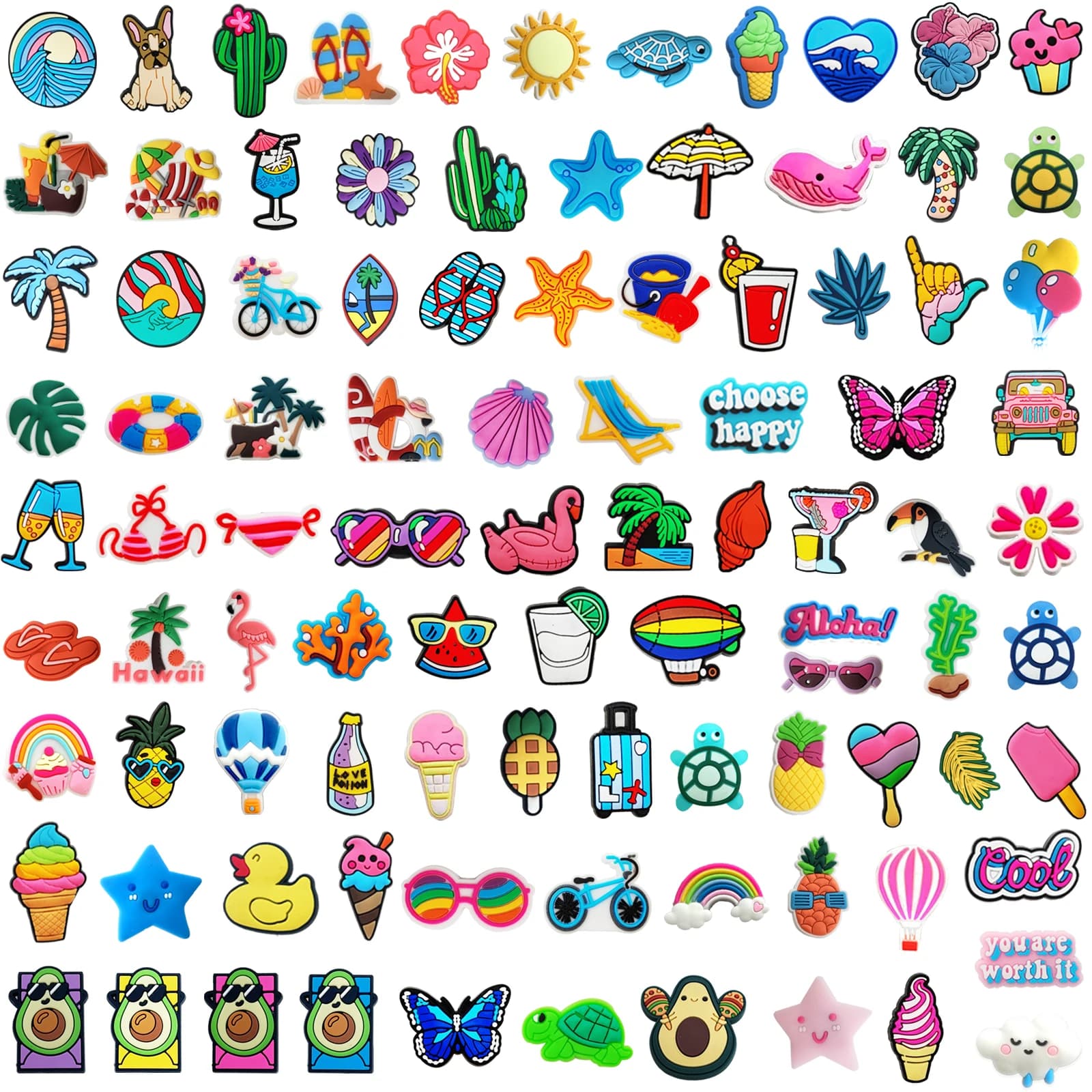 Shoe Charms Random 10/25/30Pcs Summer Beach Series Shoe Decoration Premium Quality Popular Charms Accessories Great Gift