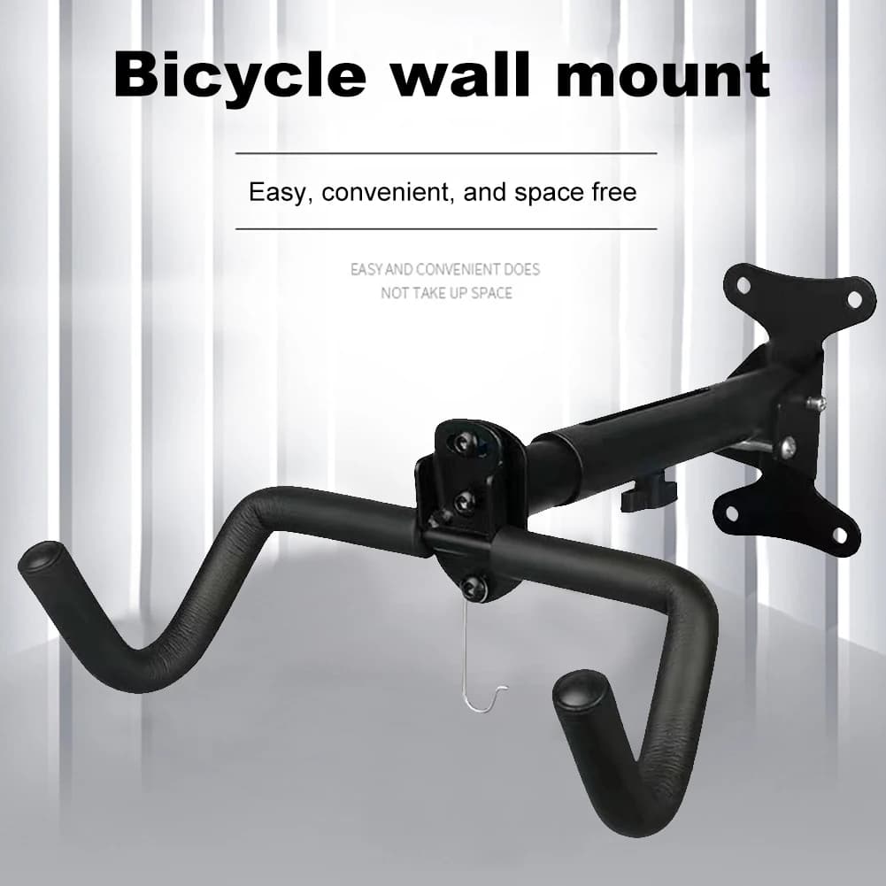 Bike Wall Mount Rack Wall Hook Road Hanging Rack MTB Bicycle Wall Hanger Hook Space Saving Foldable Cycling Rack W/ Rim Bondage