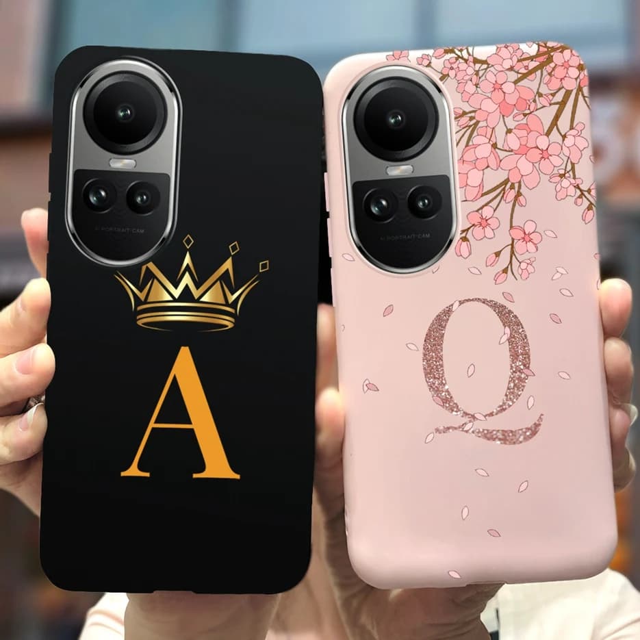 For Oppo Reno10 Case Cute Crown Letters Cover Soft Silicone Phone Case For Oppo Reno 10 Pro Plus Reno10 Pro+ Fundas Coque Bumper