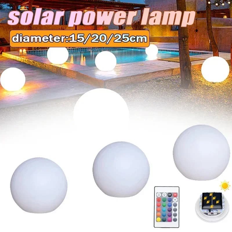 Solar Rechargeable LED Ball Light Color Changing Solar Ground Lamp IP67 Waterproof Outdoor Garden Light for Bar Yard Patio Path