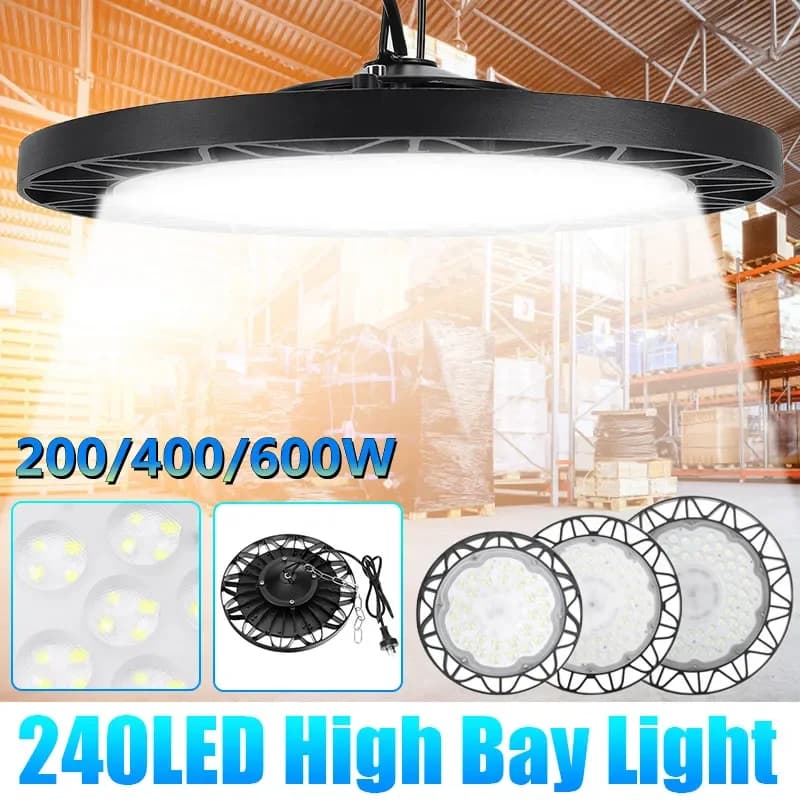 LED Garage Light 200/400/600W 180-265V UFO Industrial Lighting Warehouse Led High Bay Ceiling Light Home Workshop Lamp AU Plug