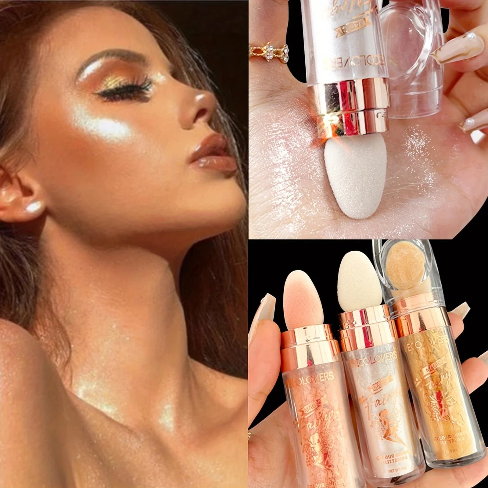 Fairy Powder Highlighter Stick, Shimmer Contour Blush Powder Contour Shading Glitter, Contour Brightening Makeup Highlighter