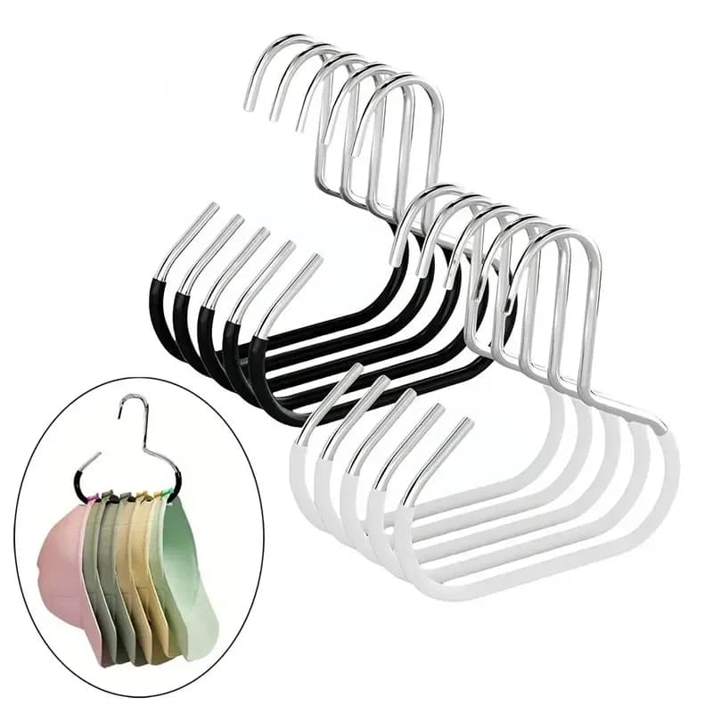 5pcs Baseball Cap Hat Rack Organizer Stainless Steel Hat Hanger Hanging Cap Holder Non-Slip Wall Mount Hook Organizer for Caps