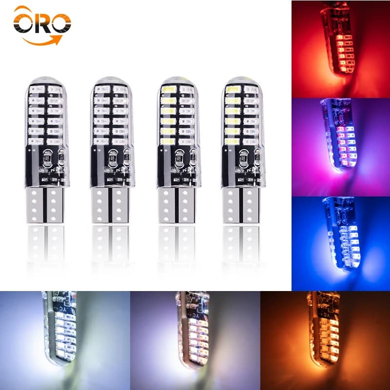 10Pcs LED Silica Gel T10 Light Bulb Flashing Signal Lamp Car Clearance Lights Position Light Strobe Stoplight Warning Taillights