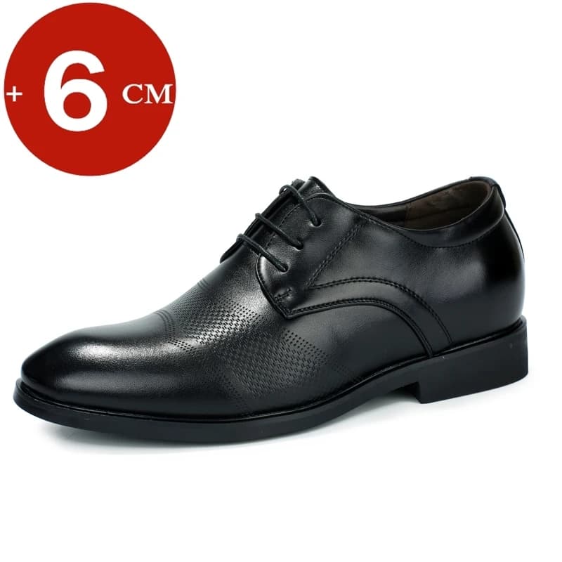 Casual Business Leather Shoes Men Elevator Formal Shoes Height Increase Insole 6CM British Office Black Fashion Leisure Oxfords