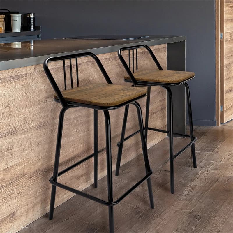 Retro Designer Stool Bar Chair Solid Wooden Metal Nordic Kitchen Bar Chairs Benches Coffee Silla Gamer Bar Furniture MQ50BY