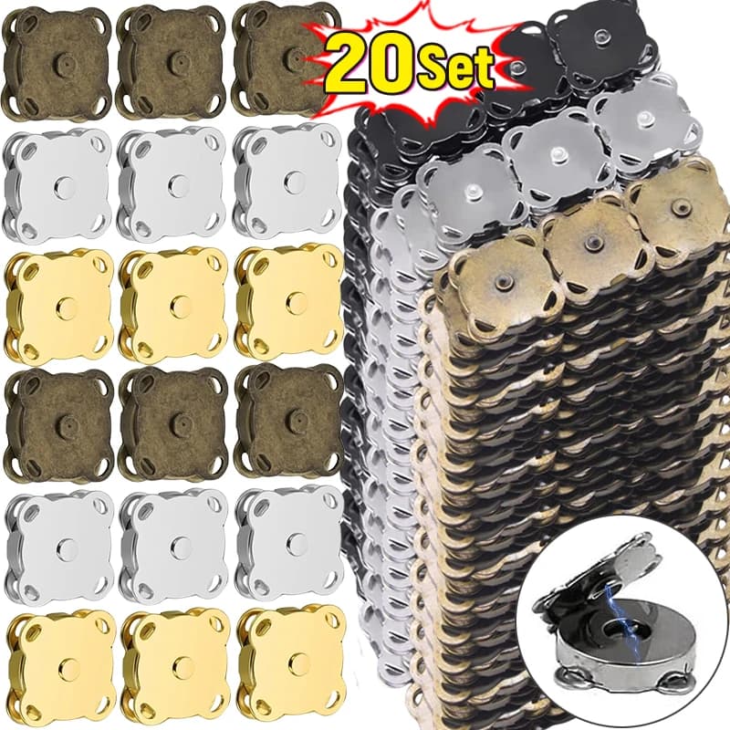 1-20set Magnetic Snap Fasteners Clasps Buttons Handbag Purse Wallet Craft Bag Parts Mini Adsorption Buckle DIY Craft Wholesale