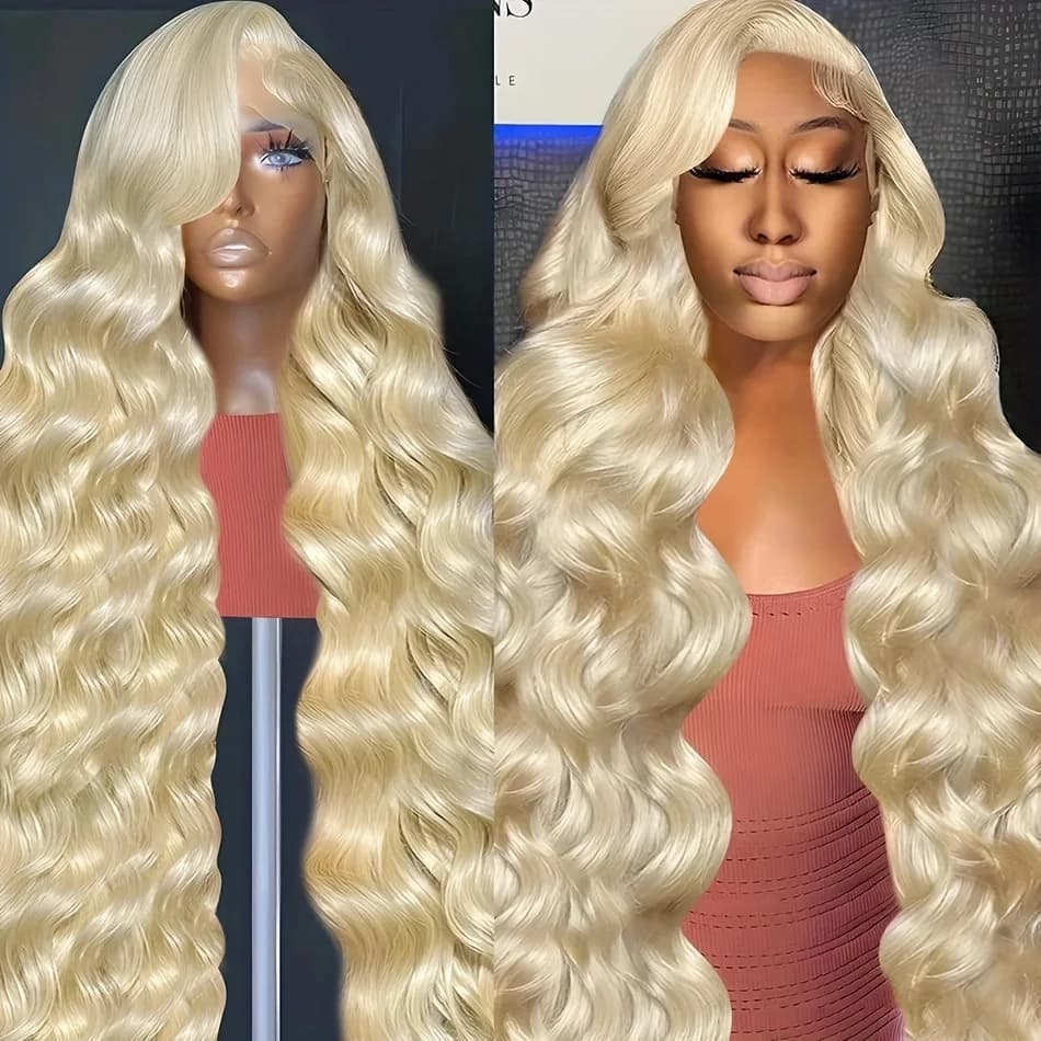 613 Blonde Hd Lace Frontal Wig 13x6 Human Hair Body Wave Human Hair Wigs For Black Women 30 Inch Brazilian 13x4 Lace Front Wig