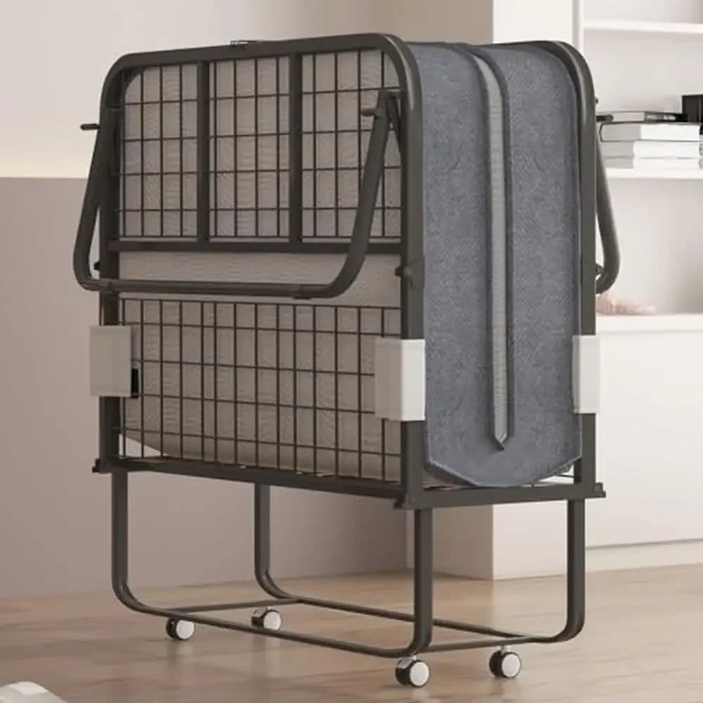 Folding Bed Memory Sponge Mattress Portable Guest Camping Cot Soft Padded Rollaway Sleeping Travel Lightweight Durable Compact