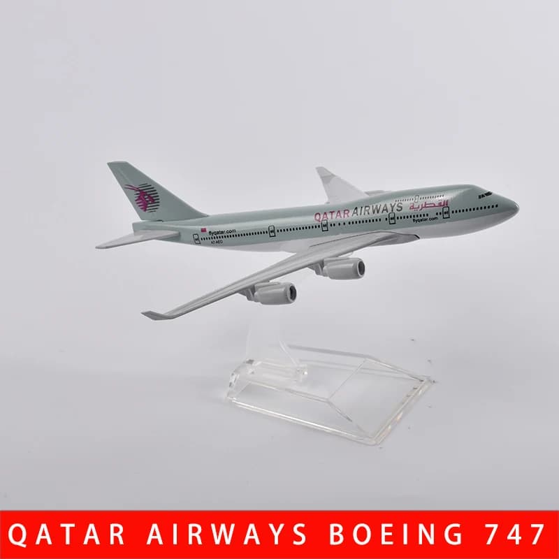 JASON TUTU 16cm Qatar Airways aeroplane model Boeing 747 Aircraft Model Planel Airplane Diecast Metal 1/400 Scale Planes