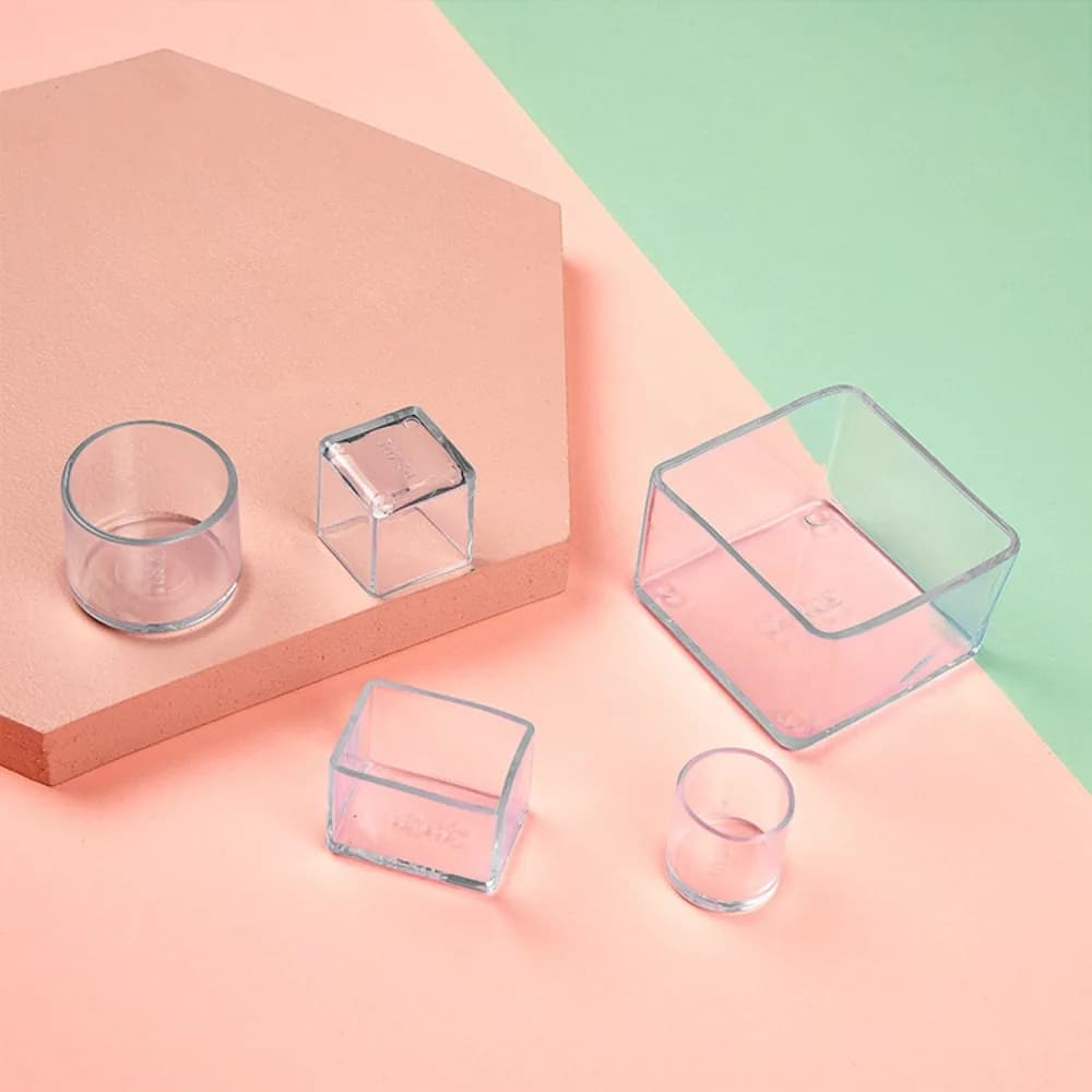 4Pcs/Set New PVC Chair Leg Caps Silent and Wear Resistant Round Non-Slip Covers Anti-slip Square Furniture Feet