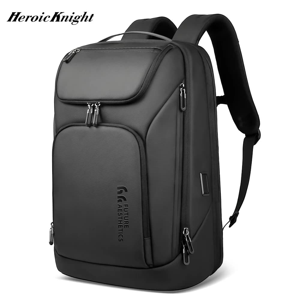 Heroic Knight Business Backpack for Men Waterproof Travel 17.3" Laptop Backpack High Capacity Multifunctional Pack USB Charging