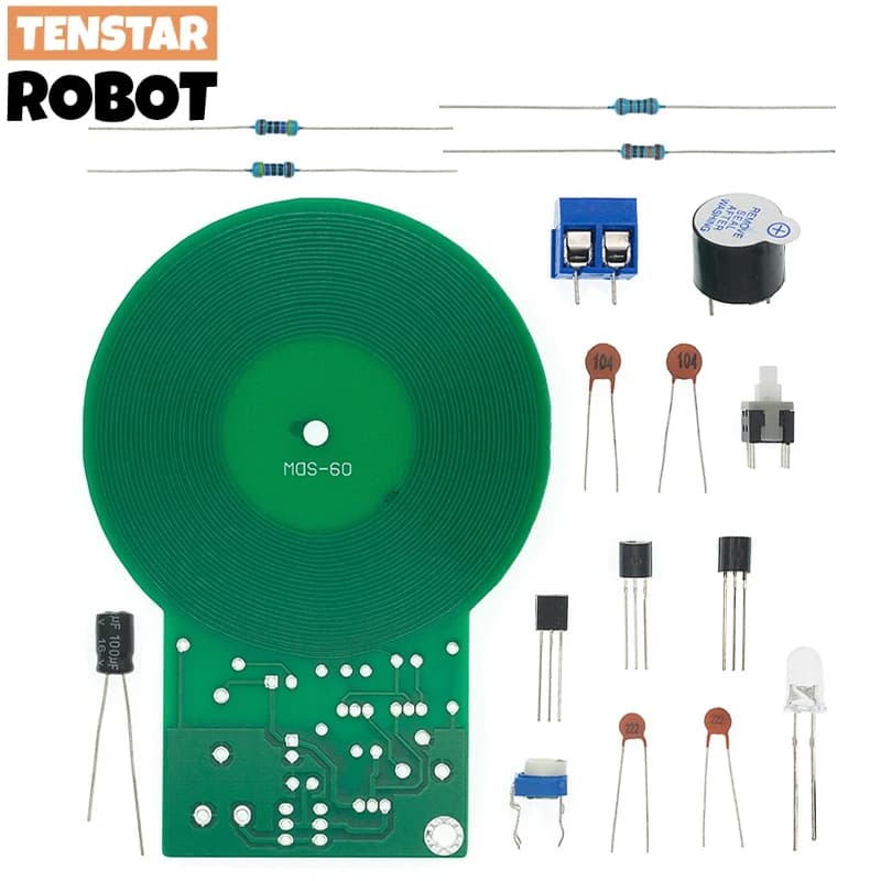 JS-60 DIY Metal Detector Kit DIY Electronic Kit DC 3V-5V 60mm Non-contact Sensor Board Module Part Metal