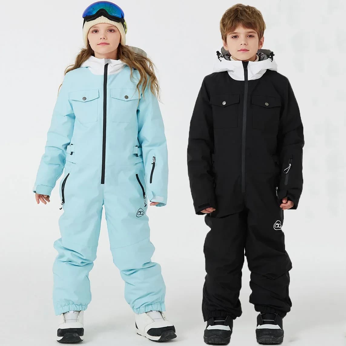 One-piece Ski Suit For Children Winter Windproof Waterproof Warm Boys Girls Snowboarding Suit Ski Jacket Pants Kids Ski Jumpsuit