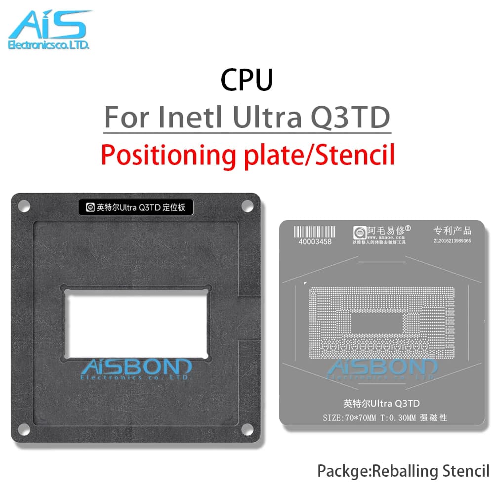 BGA Reballing Stencil Template Station For Intel Ultra Q3TD CPU chip Positioning Plate Plant tin net Steel mesh