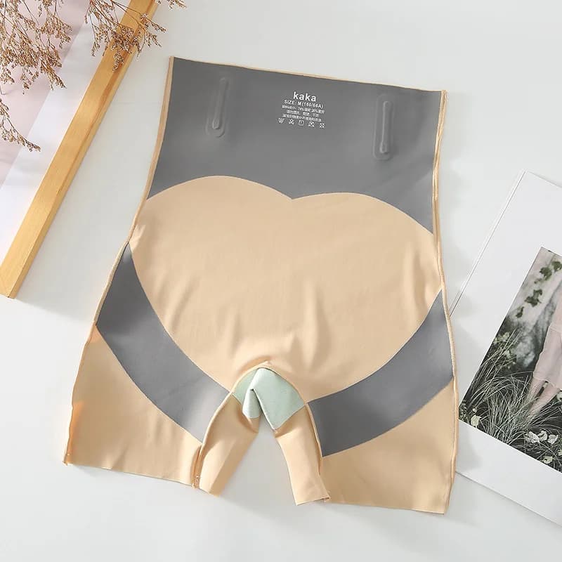 Seamless high waist body shaping abdominal lifting buttock traceless slim large size women's briefs cotton crotch safety pants