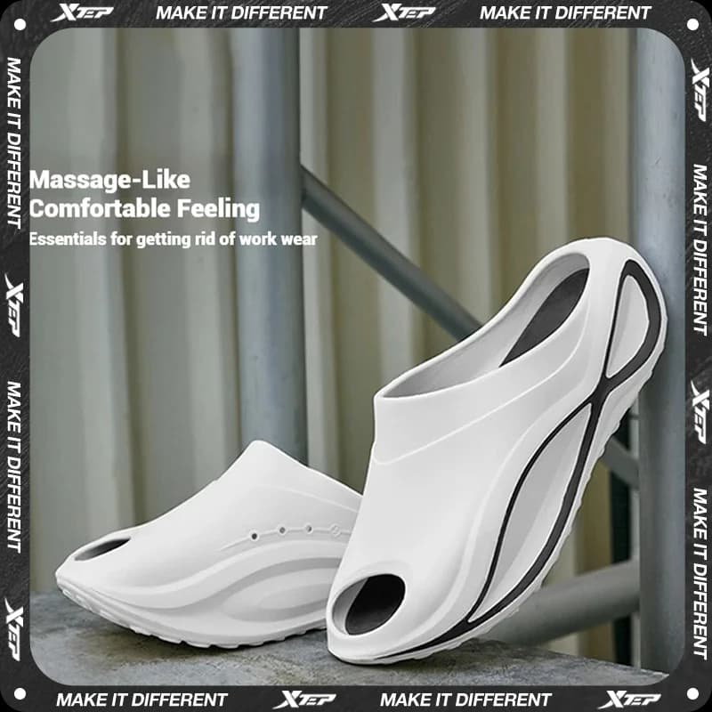 Xtep Starfall Slippers for Men 2025 Summer Comfortable Breathable Cushioning Soft-soled Fashion Trendy Sneakers 875219350001