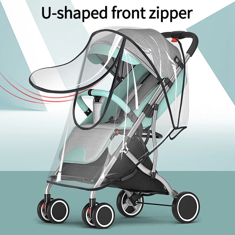 Stroller Rain Cover Transparent Wind Dust Shield Universal Trolley Umbrella Raincoat Baby Car Seat Cover Sunshade Breathable