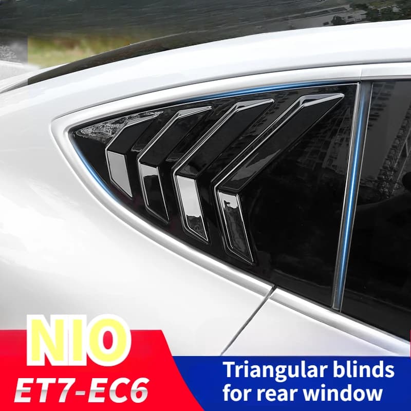 For NIO ET7 special rear window glitter blackened EC6 rear triangle blinds body trim to modify Darth Vader