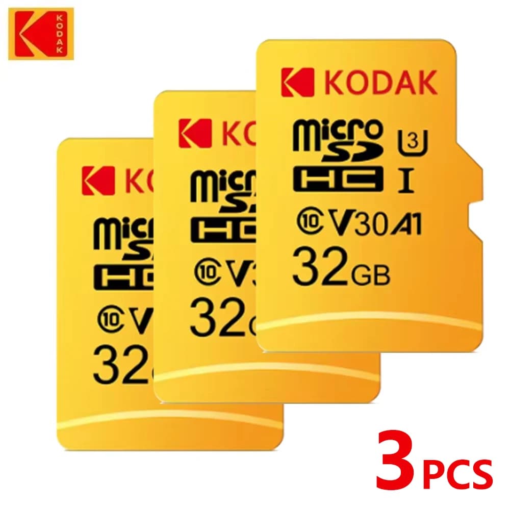 3pcs KODAK Micro SD 32GB Memory Card 100MB/S A1 V30 U3 TF MicroSD Cards Memori Card For Laptop Desttop Phone Drone Camera PC