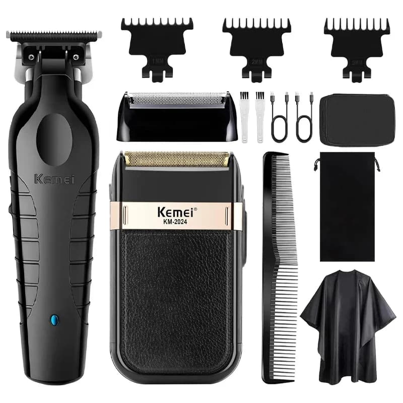 Kemei KM-2299 KM-2024 Professional Barber Cordless Electric Hair Clippers USB Rechargeable Hair Trimmers Hair Cutting Machine