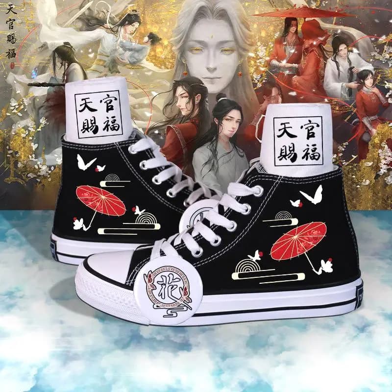 Tian Guan Ci Fu Canvas Shoes Hua Cheng Xie Lian Cosplay Women Men Student Ankle Boots Sneakers Couple High Top Sport Shoes