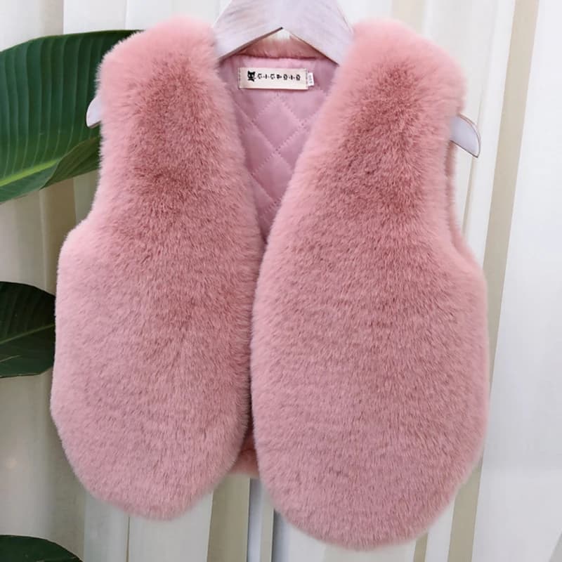 Children's Vest Plush Men And Women's Spring And Autumn Winter Vest Cotton Clip Solid Cute Windproof Warm Coat