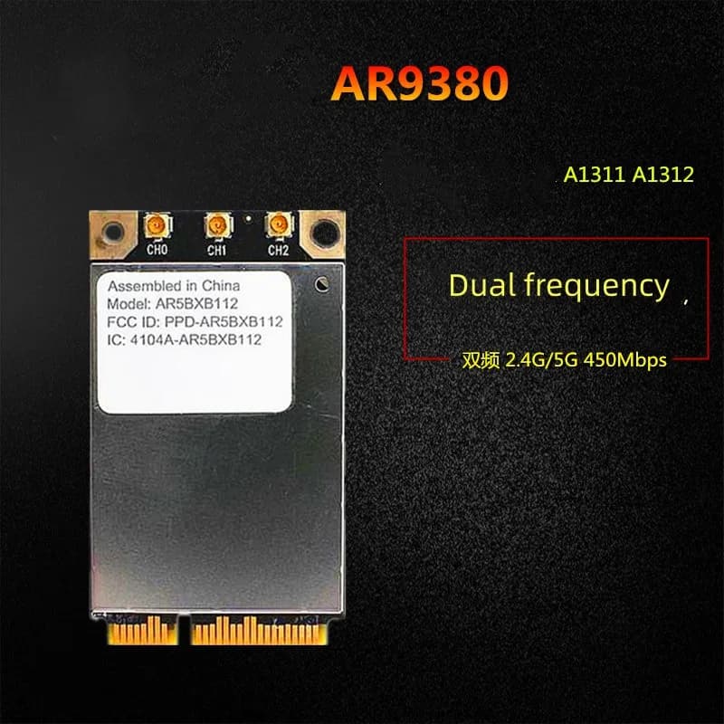 Placa Atheros Wireless, AR5BXB112, AR9380, Dual Band, 450Mbps, Wi-Fi, Mini PCI-E, Cartão Wlan para 802.11a b g n