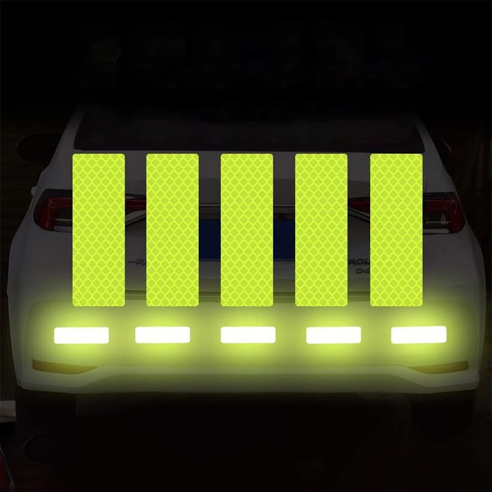 4PCS Reflective Strips Night Safety Warning Motorcycle Stickers Motorbike Helemet Box Fuel Tank Side Panels Decals Decoration