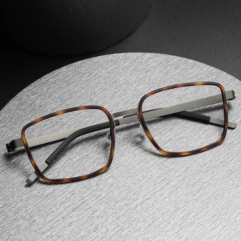 9754 No Screw Square Pilot Denmark Men's Glasses For Readingn Super Light Titanium Optical Business Prescription Eyeglasses