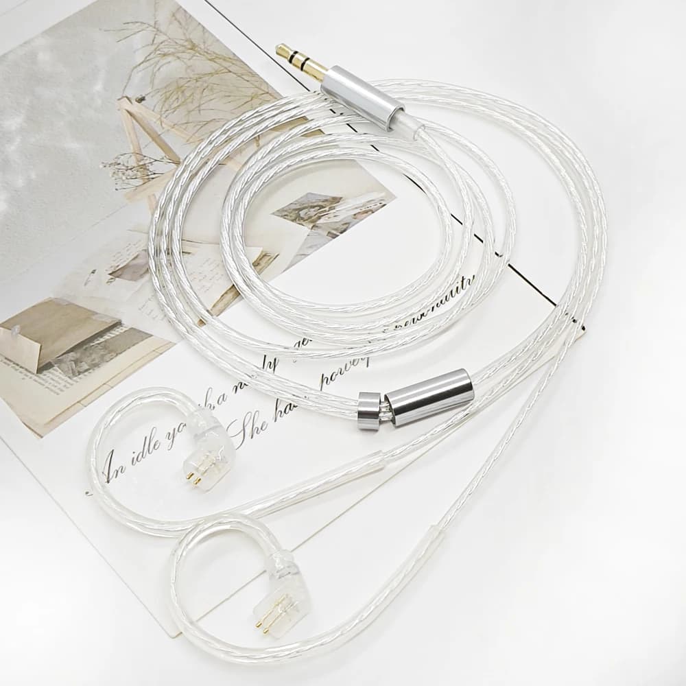 Milo Earphone Cable 2.5/3.5/4.4mm MMCX/0.78 2Pin/QDC Silver Plated Copper Replace Upgrade Balanced Cable