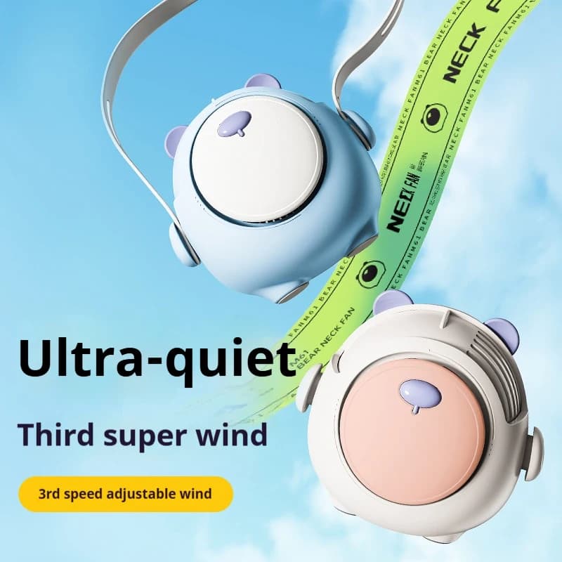 Portable Fan Mini Handheld Rechargeable Bladeless Electric Fan 3 Wind Speeds Hanging Neck Fans for Outdoor Ventilation Small Fan