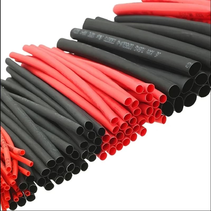 Tubing 2:1 Assortment Polyolefin Tube Car Cable Sleeving Wrap Wire Kit 127pcs Black Red Heat Shrink